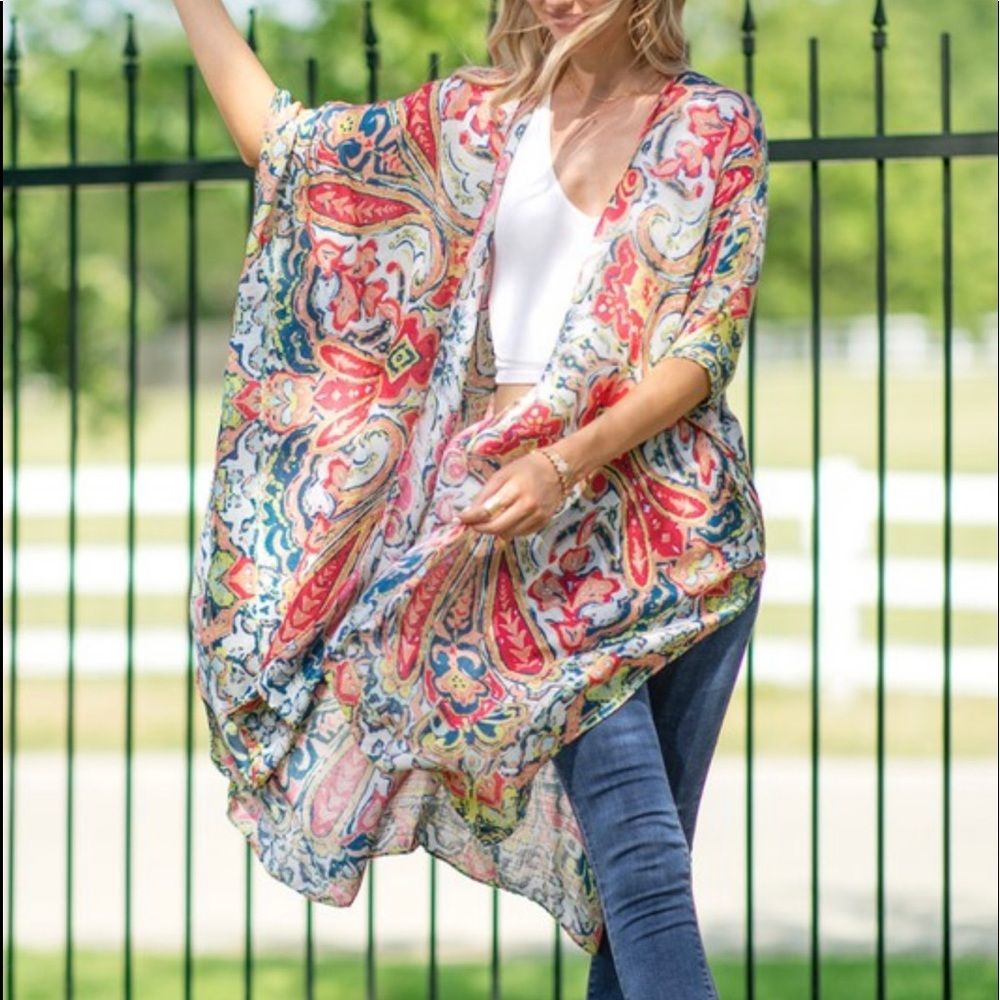 Paisley Print Kimono